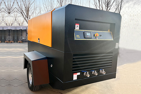 Portable Type 10 Bar Two Stage Diesel Engine Screw Air Compressor