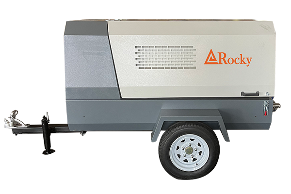Diesel Engine Mining Mobile Wheeled Portable Screw Air Compressor