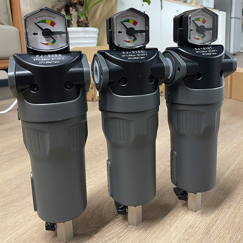16 Bar High Pressure Aluminum Alloy Precision Filter with Pressure Gauge