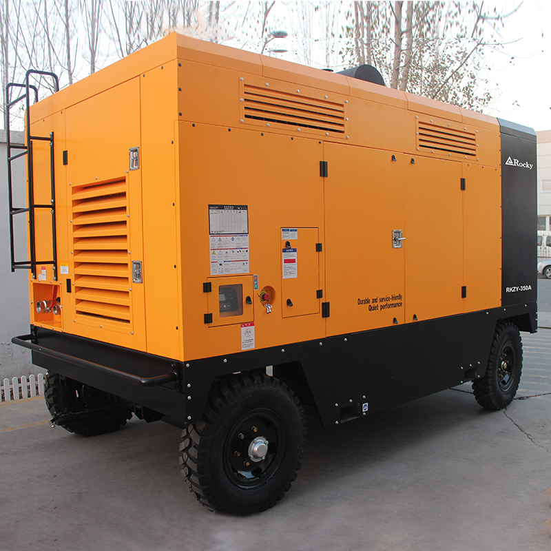 Heavy Duty Diesel Engine Movable Portable Screw Air Compressor 