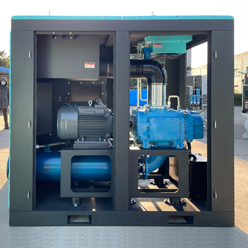 High Efficiency 37 Kw 50 HP 0.4~1.5 Bar Low Pressure Oil-Free Screw Blower