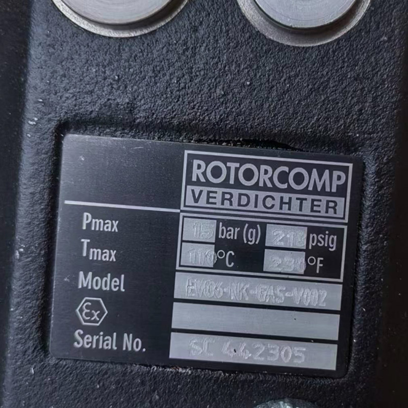 Original Rotorcomp Screw Airend EVO6-NK-Gas V002